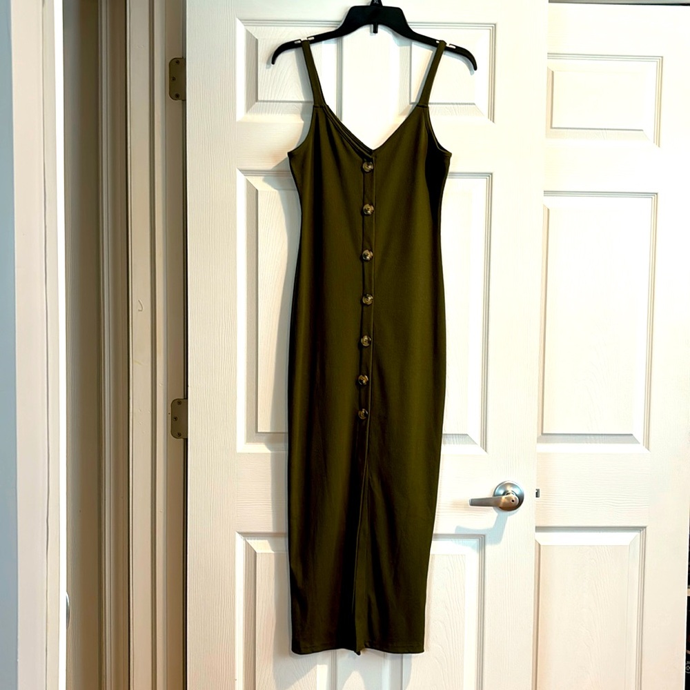 SHEIN MAXI DRESS-Moss Green Size Medium